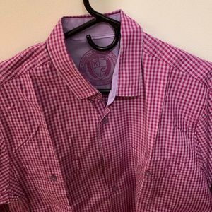 Kenneth Cole purple micro check shirt in Size M (new)